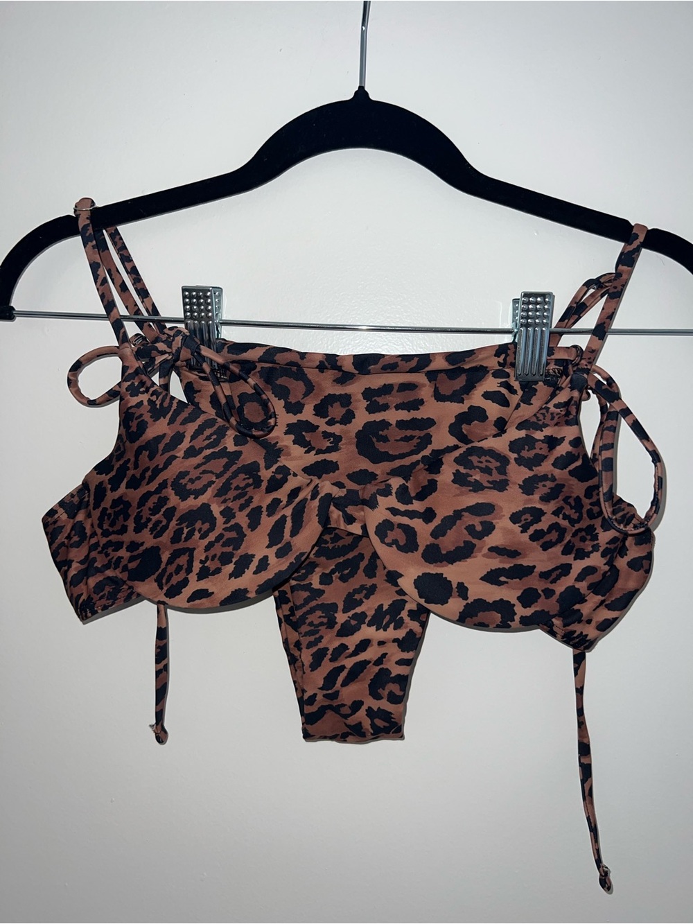 Brown Leopard Print Underwire Bikini Set Size Medium